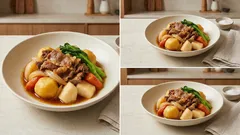 長芋ほくほく、小松菜色よく。炒めてから煮る、満足感アップの肉じゃがレシピ